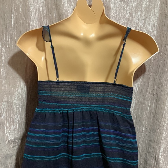 Volcom Summer Dress Navy Blue Black Stripes M - Picture 8 of 15